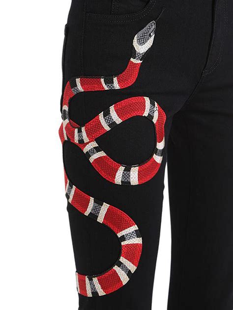 gucci black jeans snake|gucci snake jeans reddit.